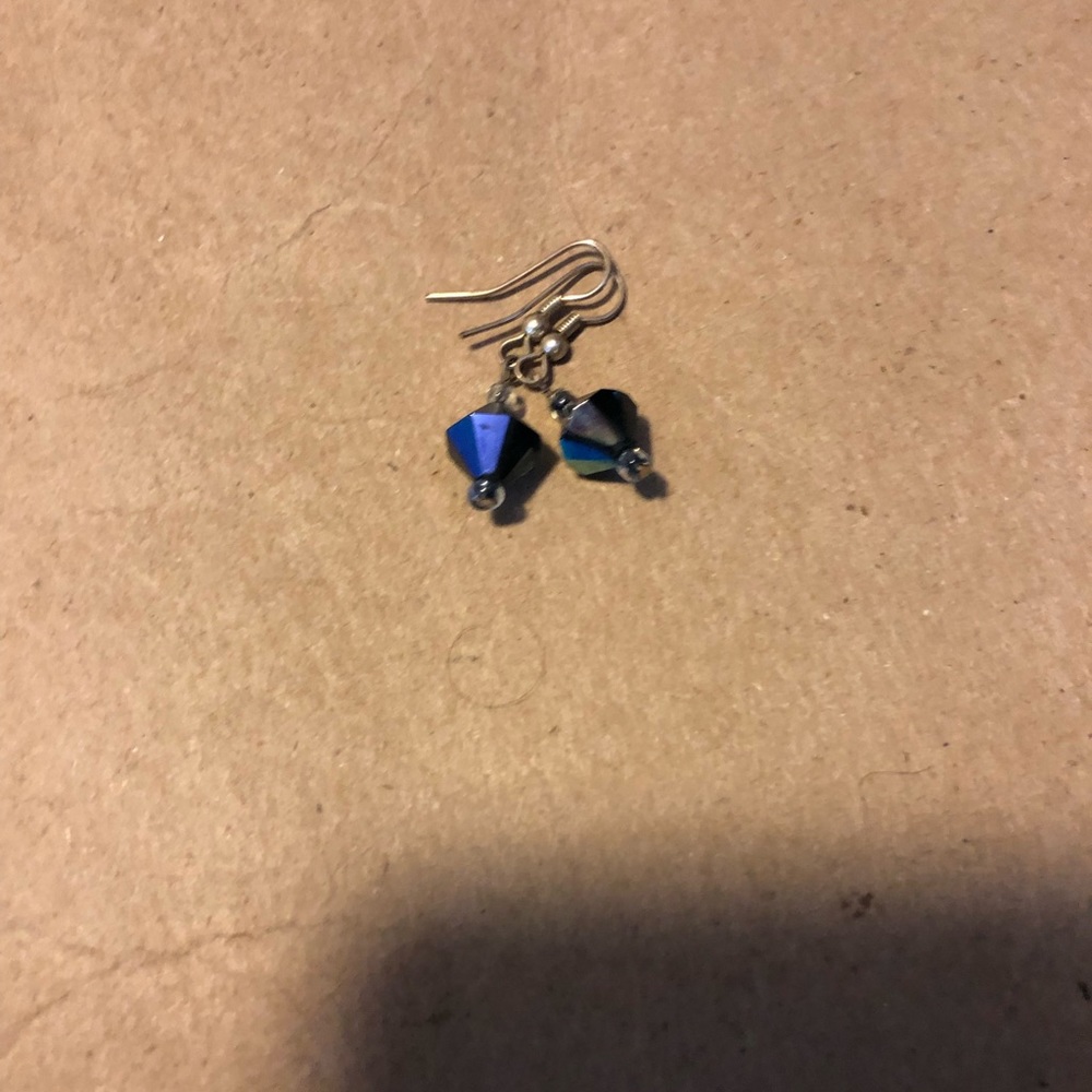 Blue beaded earrings